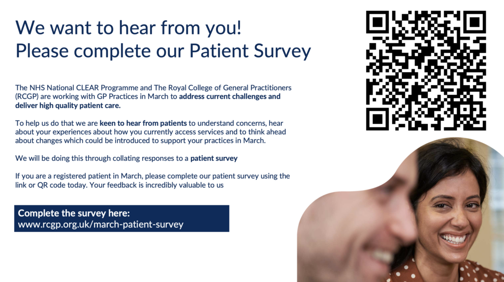 We want to hear from you! Please complete our patient survey